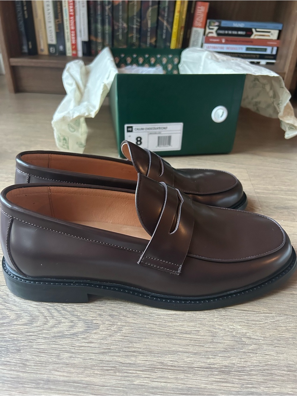 Marc Nolan Calum Chocolate Brown Leather Penny Loafers — NWT / Never Worn